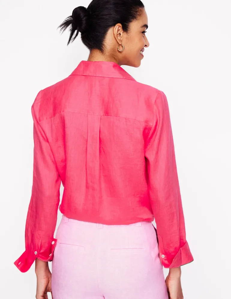 Sienna Linen Shirt-Camelia Pink-Boden Store