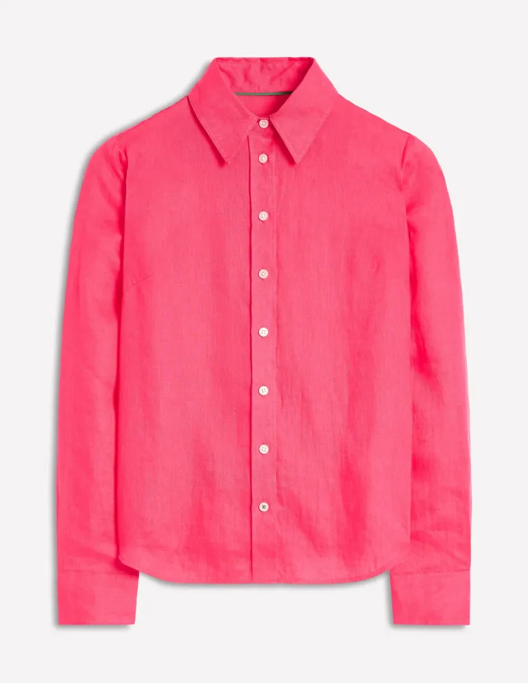 Sienna Linen Shirt-Camelia Pink-Boden Store