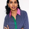 Sienna Silk Shirt-French Navy, Spots-Boden Online