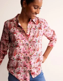 Sienna Silk Shirt-Ivory, Fantastical-Boden Cheap