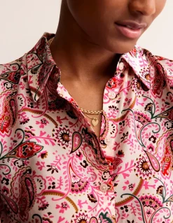 Sienna Silk Shirt-Ivory, Fantastical-Boden Cheap