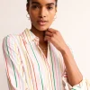 Sienna Silk Shirt-Ivory, Multi Stripe-Boden Cheap