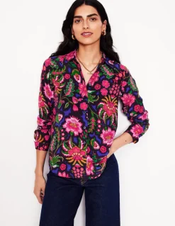 Sienna Silk Shirt-Multi, Blossom Flourish-Boden Outlet