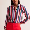 Sienna Silk Shirt-Rainbow Stripe-Boden Clearance