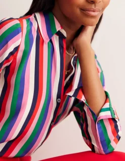 Sienna Silk Shirt-Rainbow Stripe-Boden Clearance