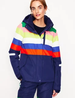 Ski Jacket-Rainbow Stripe-Boden Fashion