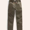Slim Pull On Trousers-Classic Khaki-Boden Online