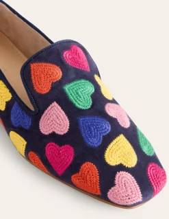 Slipper Cut Loafer-Multi Navy Hearts-Boden Store