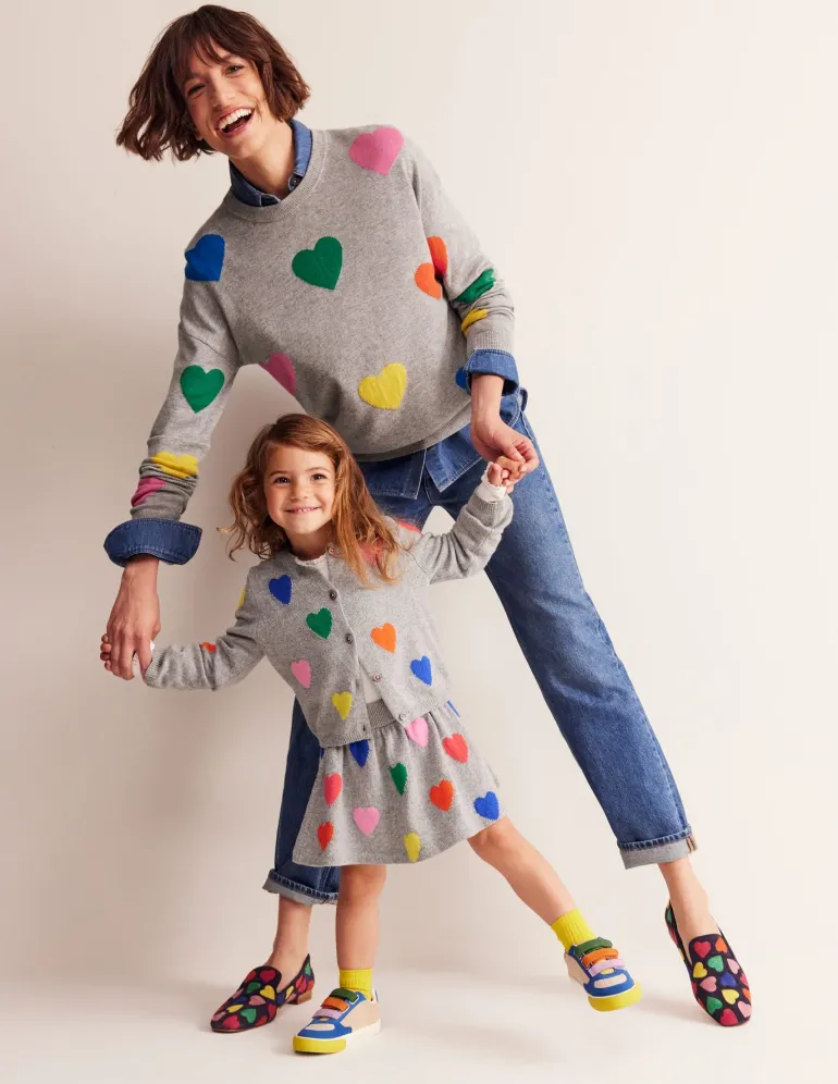 Slipper Cut Loafer-Multi Navy Hearts-Boden Store