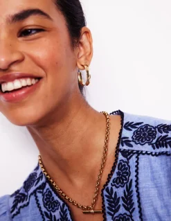 Small Hammered Hoop Earrings--Boden Store