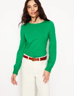 Smocked Cuff Supersoft Top-Rich Emerald-Boden Store