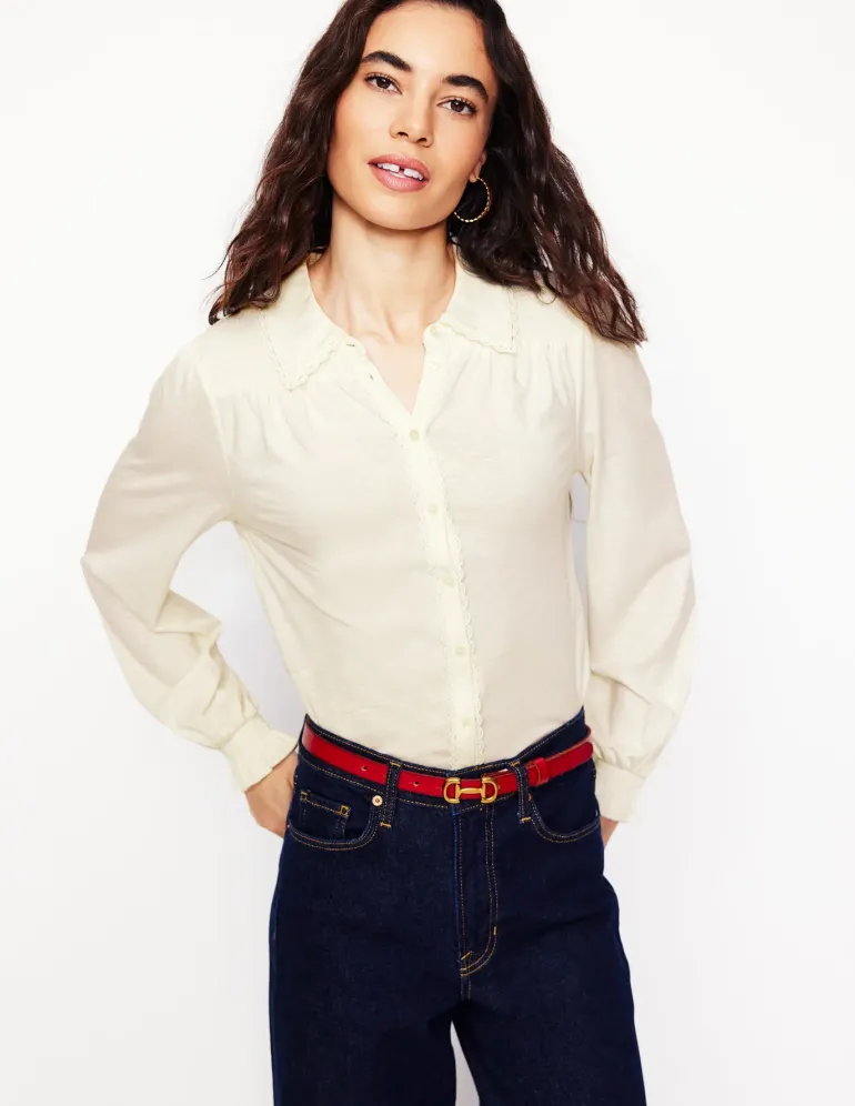 Smocked Jersey Shirt--Boden Hot