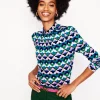 Smocked Neck Printed Top-Rich Emerald, Lucky Clover-Boden Online