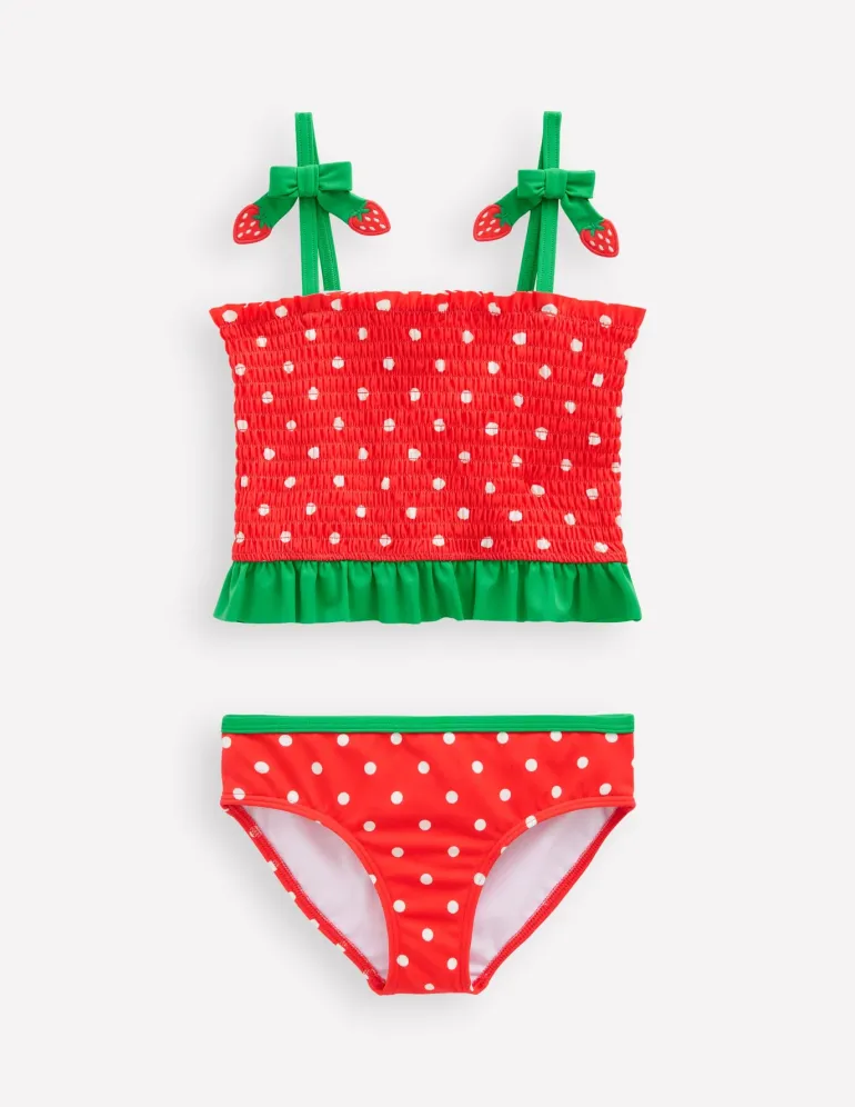 Smocked Tankini Set-Jam Red Strawberry-Boden Discount