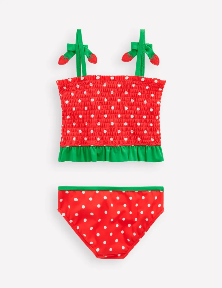 Smocked Tankini Set-Jam Red Strawberry-Boden Discount