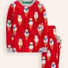 Snug Glow-In-The-Dark Pajamas-Poppy Red Snow Cones-Boden Discount