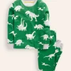 Snug Glow-In-The-Dark Pajamas-Highland Green Dino-Boden Store