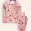 Snug Henley Pajamas-Pink Dalmatians-Boden Online