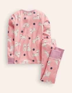Snug Henley Pajamas-Pink Dalmatians-Boden Online