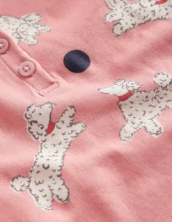 Snug Henley Pajamas-Pink Dalmatians-Boden Online