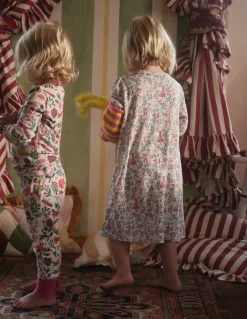 Snug Henley Pyjamas-Vanilla White Ballet Toile-Boden Sale