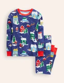 Snug Long John Pajamas-Christmas Houses-Boden Flash Sale