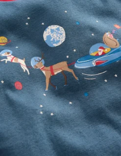 Snug Long John Pajamas-Robot Blue Space Santa-Boden Best