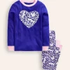 Snug Long John Pajamas-Sapphire Blue Squirrel-Boden Sale