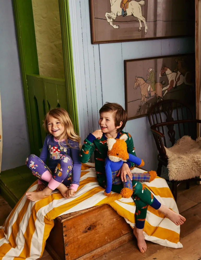Snug Long John Pajamas-Vintage Blue Toadstool-Boden Fashion