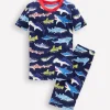 Snug Short John Glow Pyjamas-College Navy Sharks-Boden Fashion