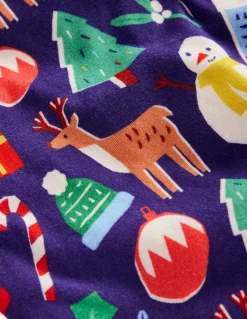 Snug Twin Pack Pajamas-Christmas Presents and Stripe-Boden Best