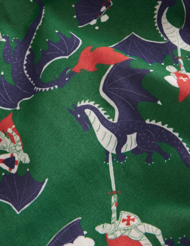 Snug Twin Pack Pajamas-Green Dragon and Stripe-Boden Best Sale