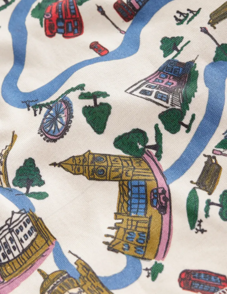 Snug Twin Pack Pajamas-London Scene and Stripe-Boden Best