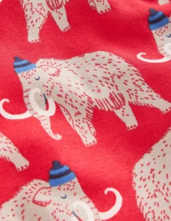 Snug Twin Pack Pajamas-Red Mammoth and Grey Stripe-Boden Sale