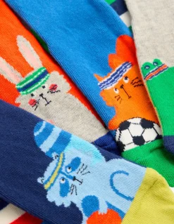 Socks 7 Pack-Sporty Animals-Boden Hot