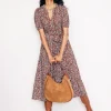 Sofia Trim jersey midi dress-Autumn Brown, Foliage Bud-Boden Shop