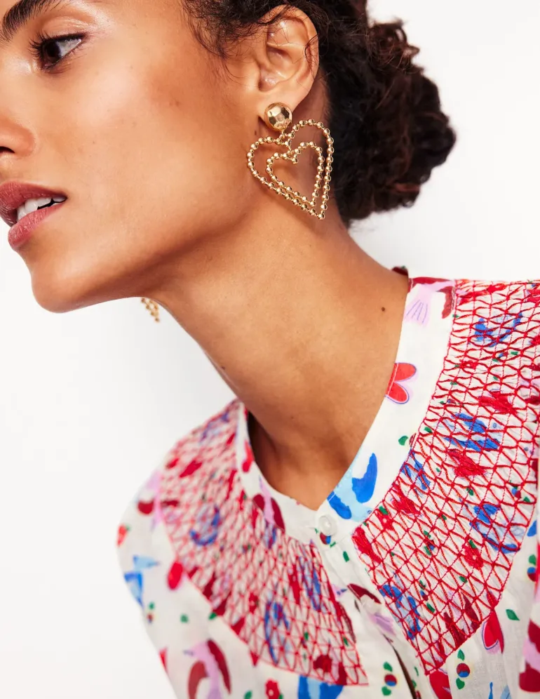 Statement Heart Earrings--Boden Store