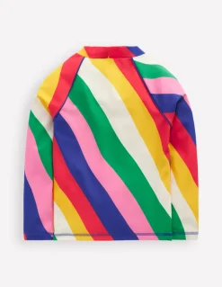 Sunsafe Patterned Rash Vest-Multi Rainbow Swirl-Boden Outlet
