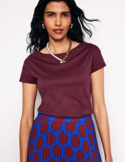 Supersoft Boat Neck T-Shirt-Deep Wisteria-Boden Fashion