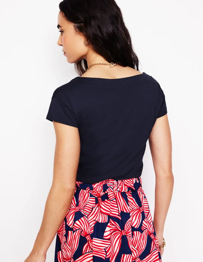 Supersoft Boat Neck T-Shirt--Boden New