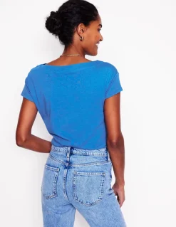 Supersoft Boat Neck T-Shirt-Gallery Blue-Boden Sale