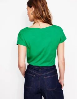 Supersoft Boat Neck T-Shirt-Rich Emerald-Boden Outlet