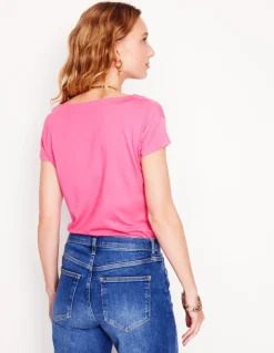 Supersoft Boat Neck T-Shirt-Tickled Pink-Boden Sale