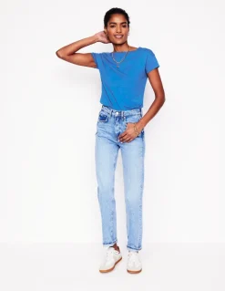 Supersoft Boat Neck T-Shirt-Gallery Blue-Boden Sale
