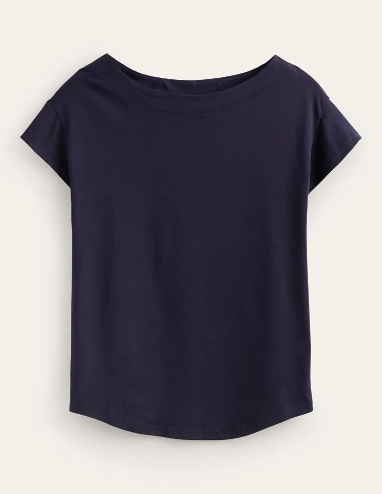 Supersoft Boat Neck T-Shirt--Boden New