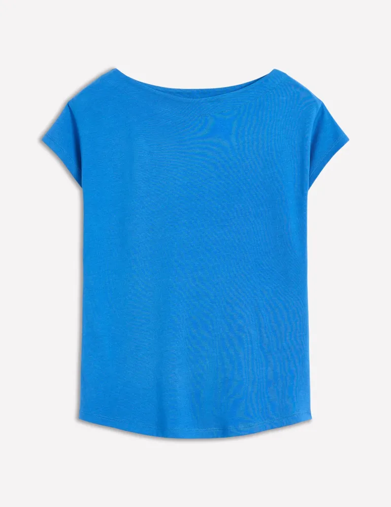 Supersoft Boat Neck T-Shirt-Gallery Blue-Boden Sale
