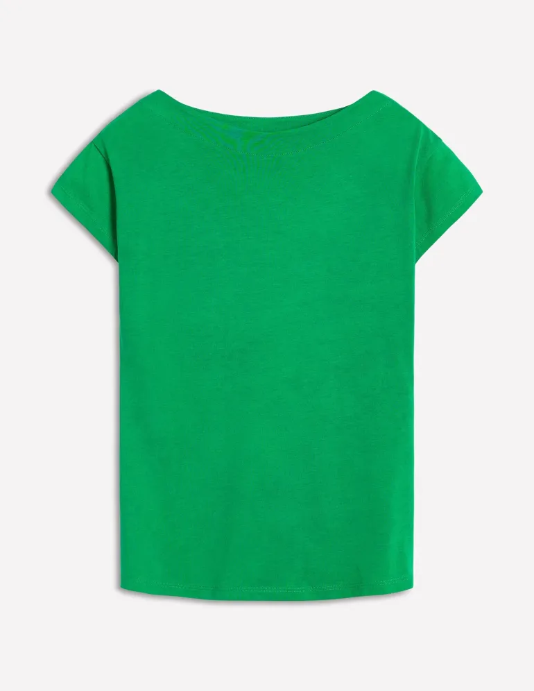 Supersoft Boat Neck T-Shirt-Rich Emerald-Boden Outlet