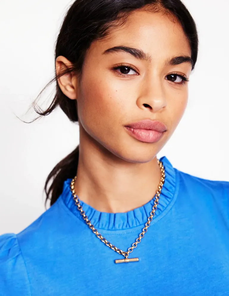 Supersoft Frill Detail Top-PALACE BLUE (18-4043 TCX)-Boden Sale