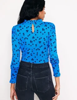 Supersoft Frill Detail Top-Kingfisher Blue , Fall Sprig-Boden Discount