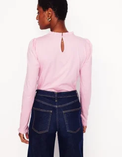 Supersoft Frill Detail Top-Soft Lavender-Boden Clearance